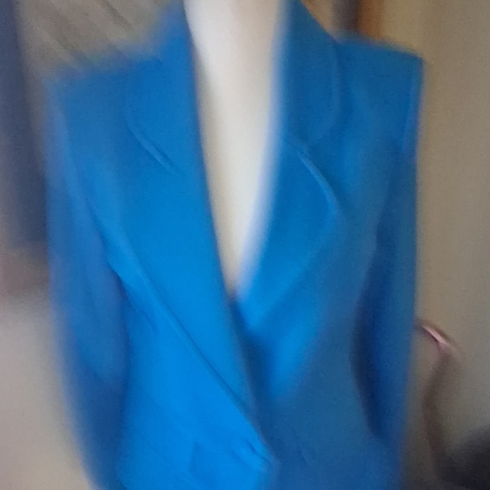 St. John Vibrant Wool & Rayon Blue Blazer